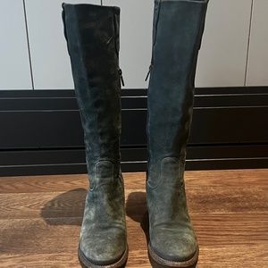 Rocco P. Dark Teal Suede Knee High Boots Size 38 1/2